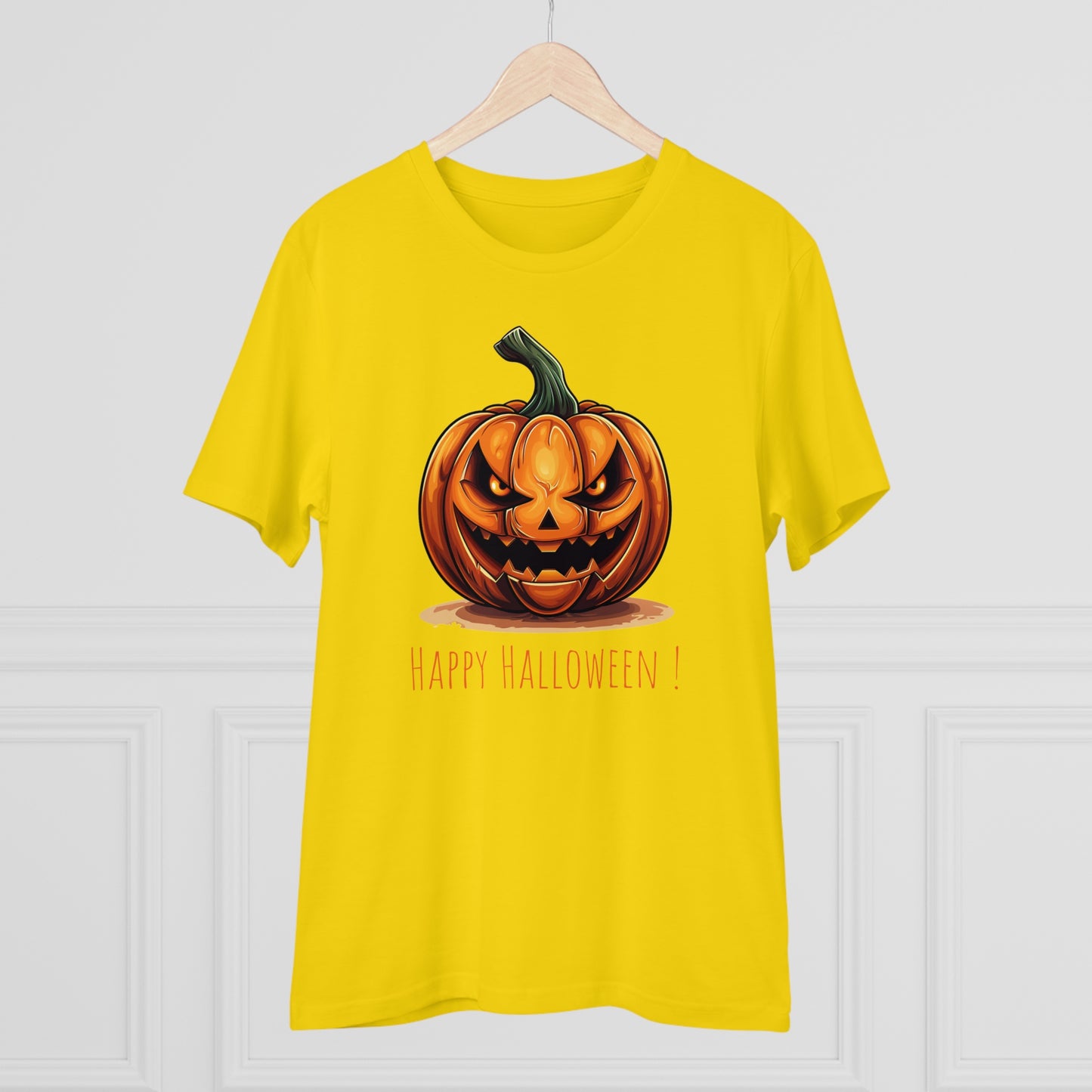 Happy Halloween Eco-Friendly Tee: Scary Pumpkin Design