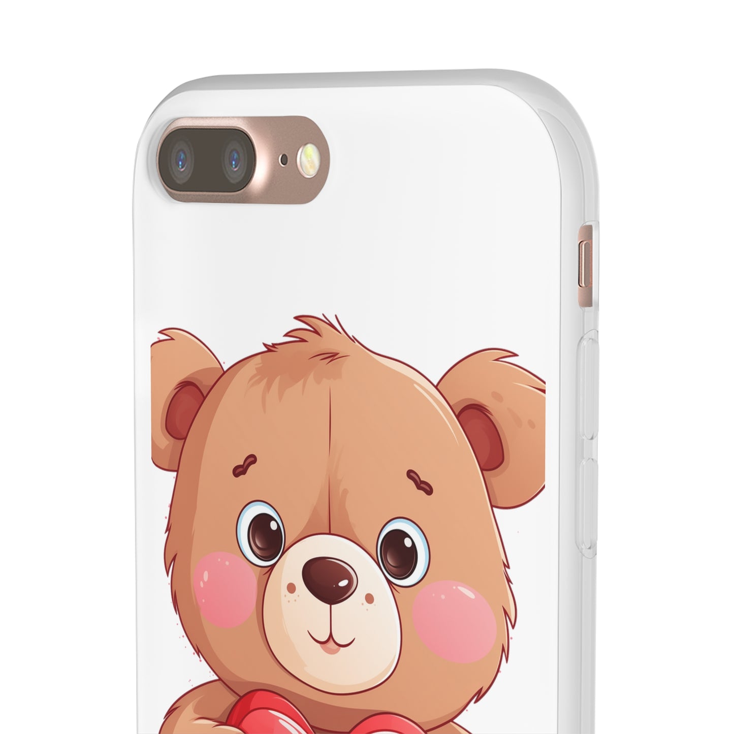 Teddy Bear Heart Phone Case - Flexi & Semi-Transparent - Valentine's Day