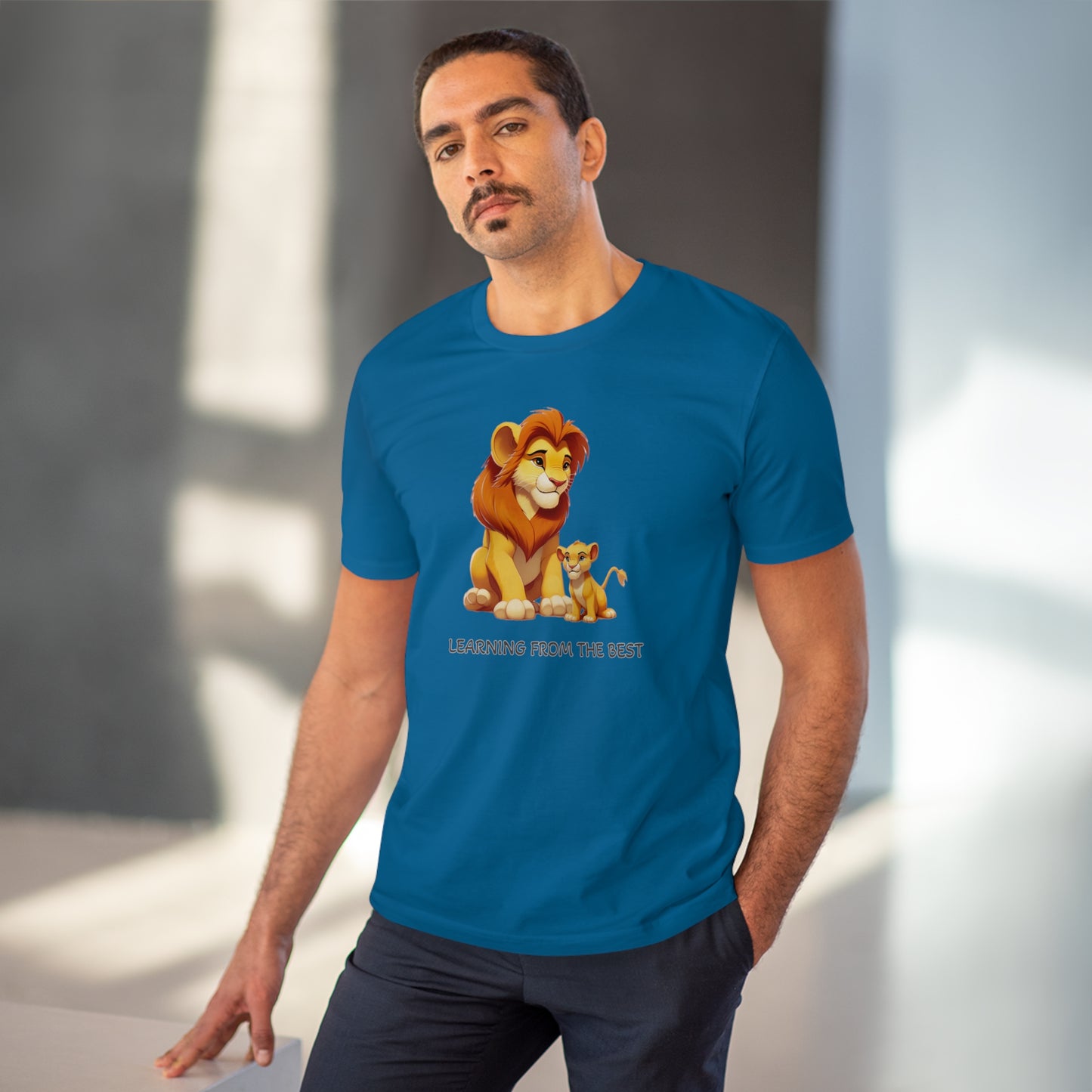 Learning from the Best - Father's Day T-Shirt - Celebrate the Bond with Mufasa and Simba in Eco-Friendly Style