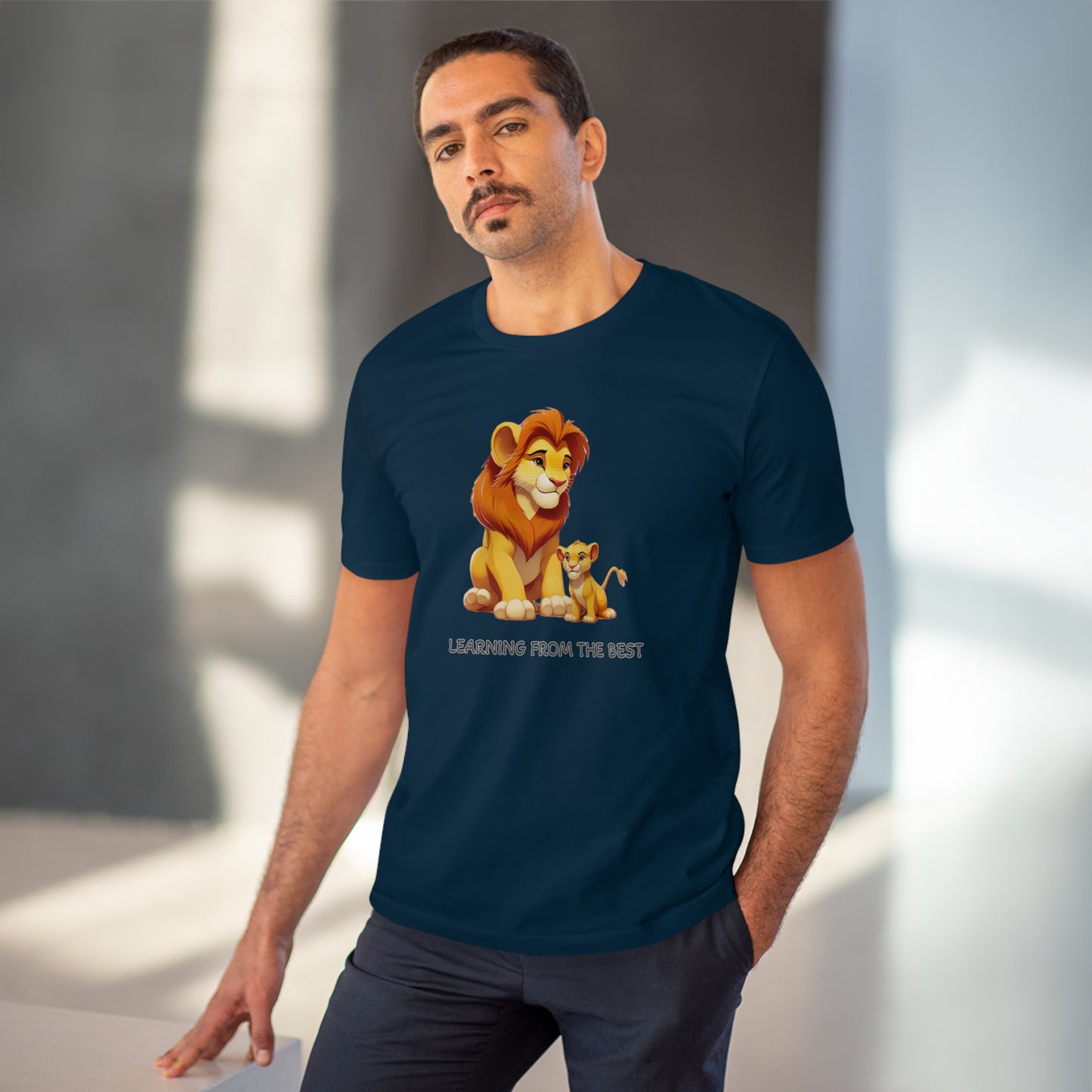 Learning from the Best - Father's Day T-Shirt - Celebrate the Bond with Mufasa and Simba in Eco-Friendly Style