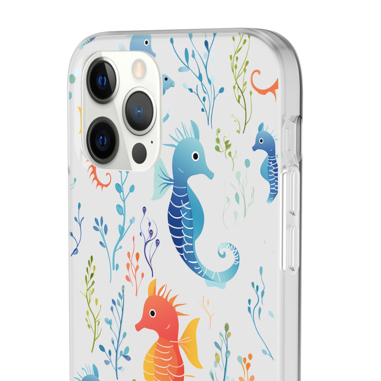 Underwater Seahorse Flexi Transparent phone Case : Dive into Cuteness!