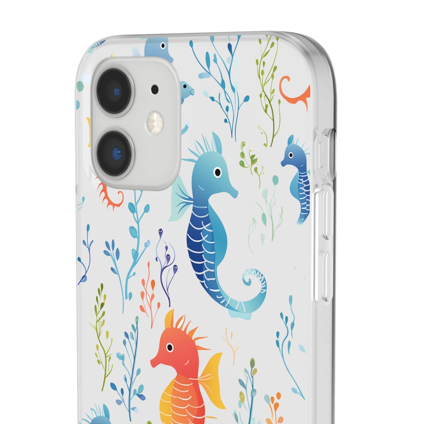 Underwater Seahorse Flexi Transparent phone Case : Dive into Cuteness!