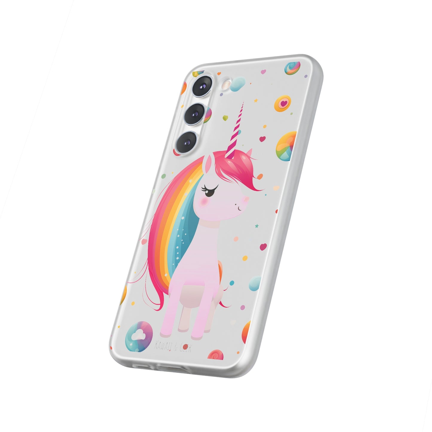 Kawaii Unicorn Flexi Transparent Phone Case