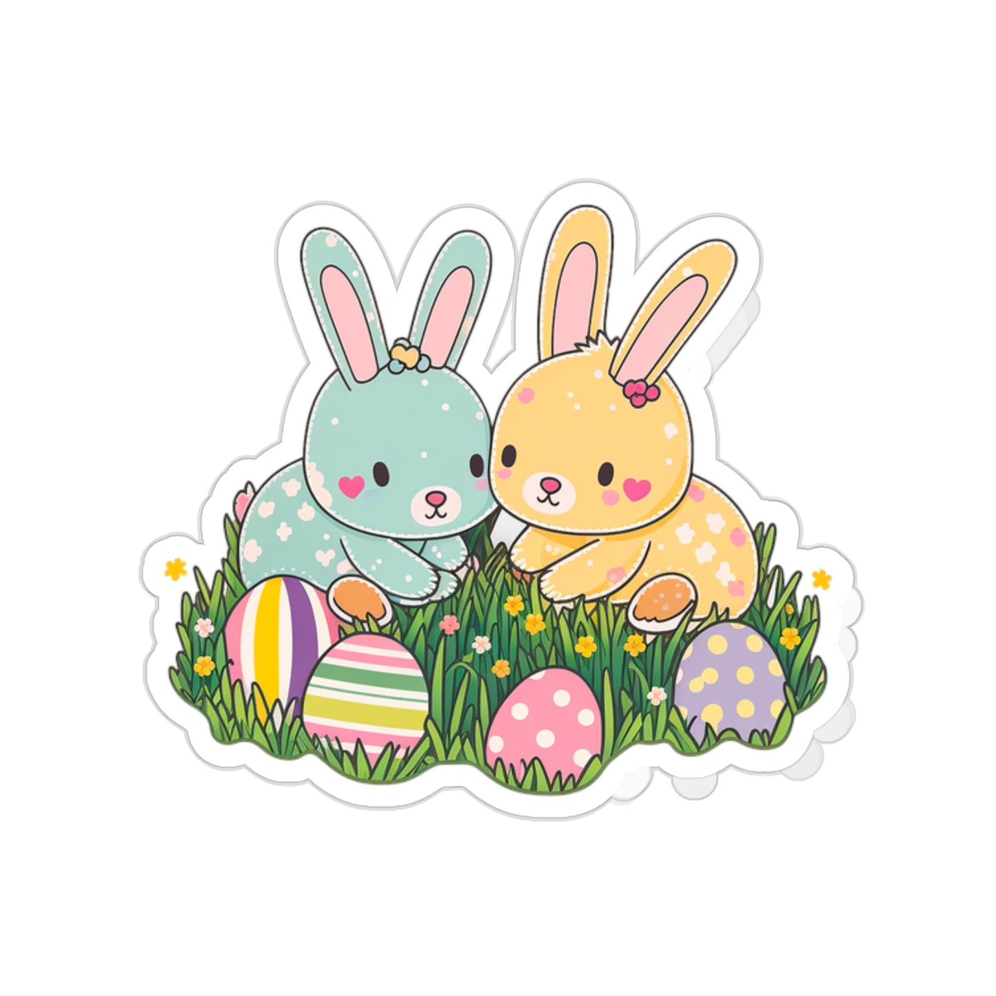 Kawaii Easter Rabbit Sticker - Add Some Cute and Festive Style to Your Tech