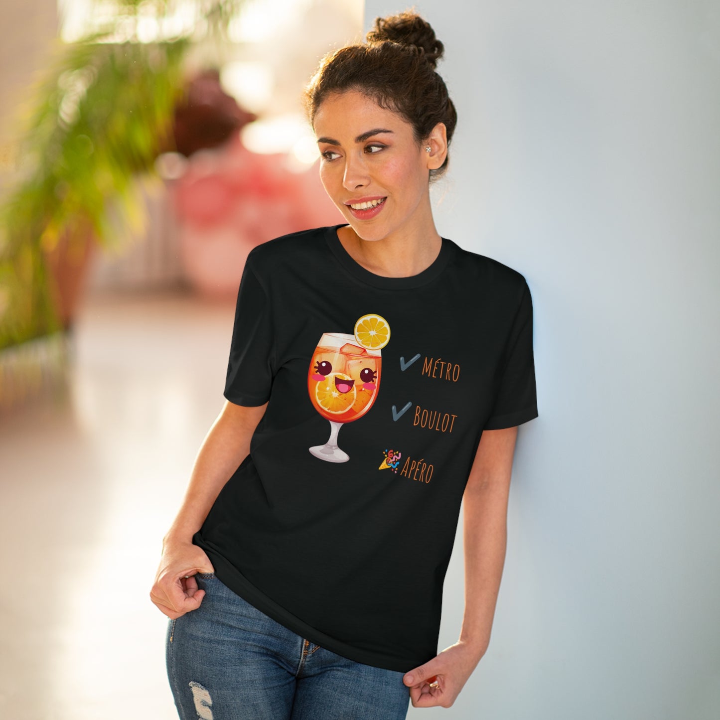 Cute Cocktail Glass T-shirt - Métro, Boulot, Apéro