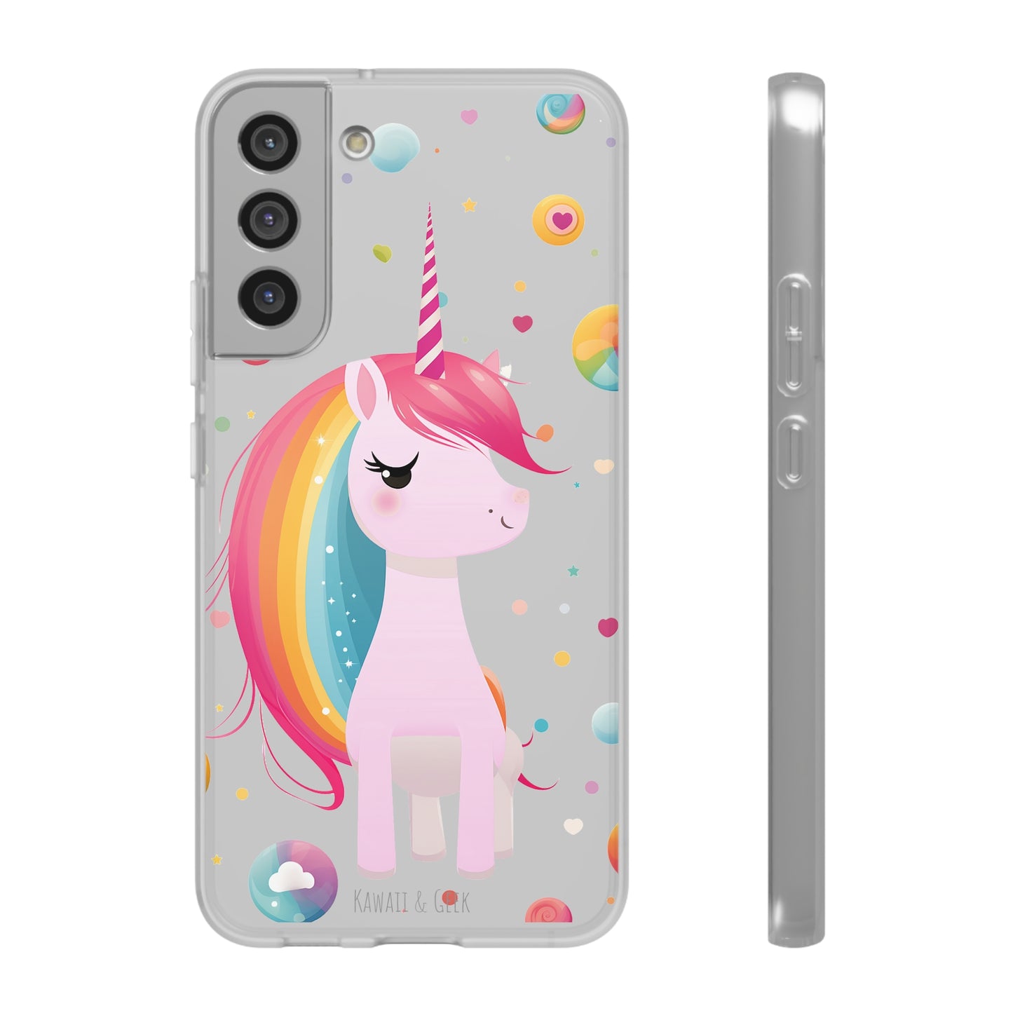 Kawaii Unicorn Flexi Transparent Phone Case