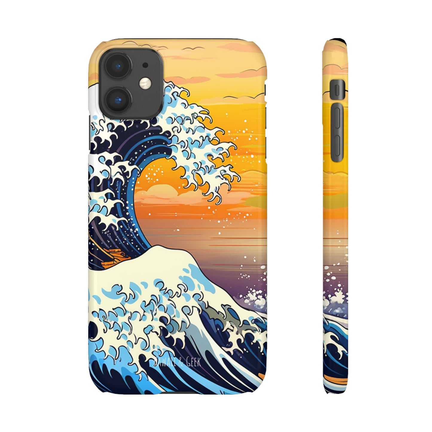 Sunset Big Wave Phone Case - Embrace the Majestic Hokusai Style in Your Hands