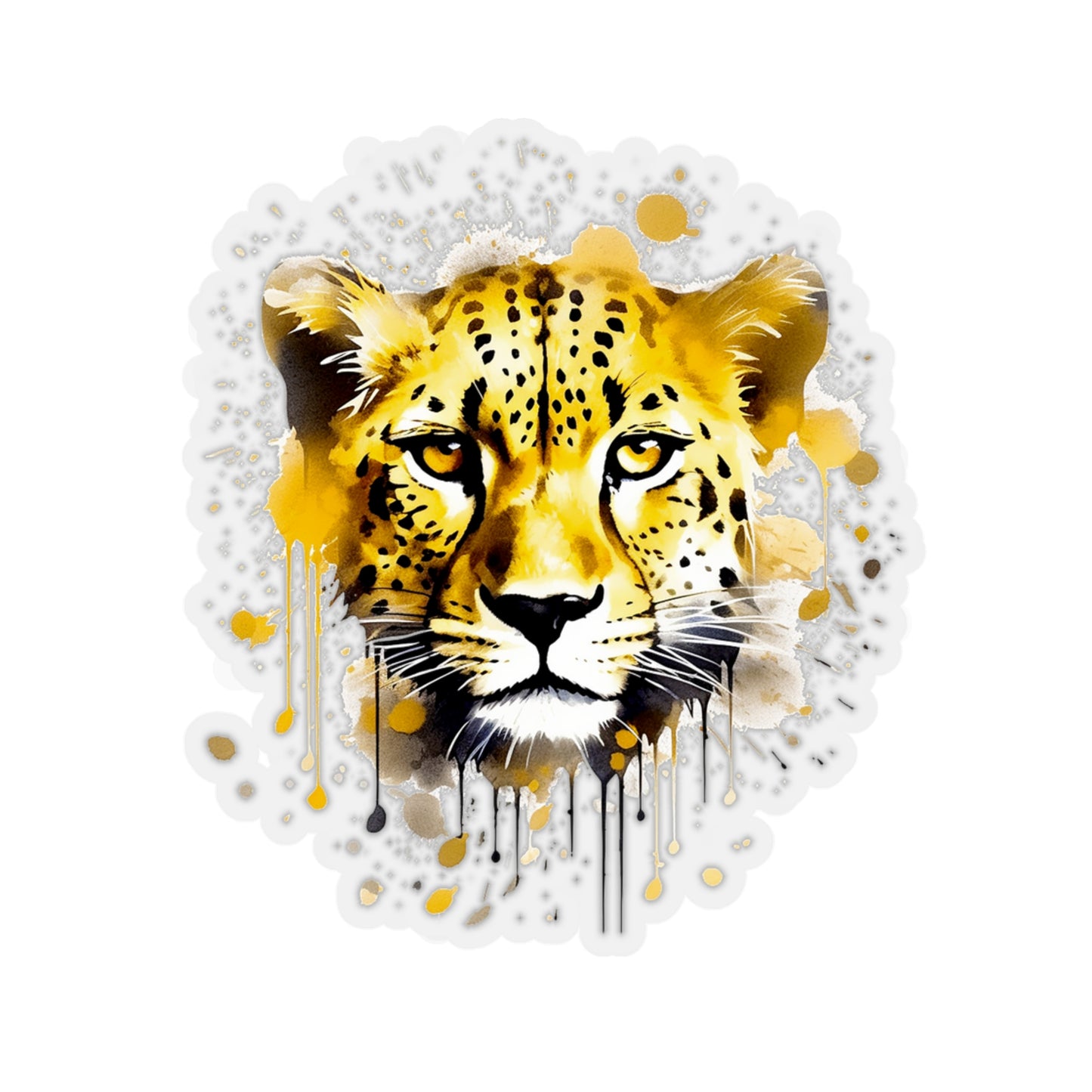 Cheetah in Watercolor Style Sticker - Add Elegance and Grace to Your Accessories