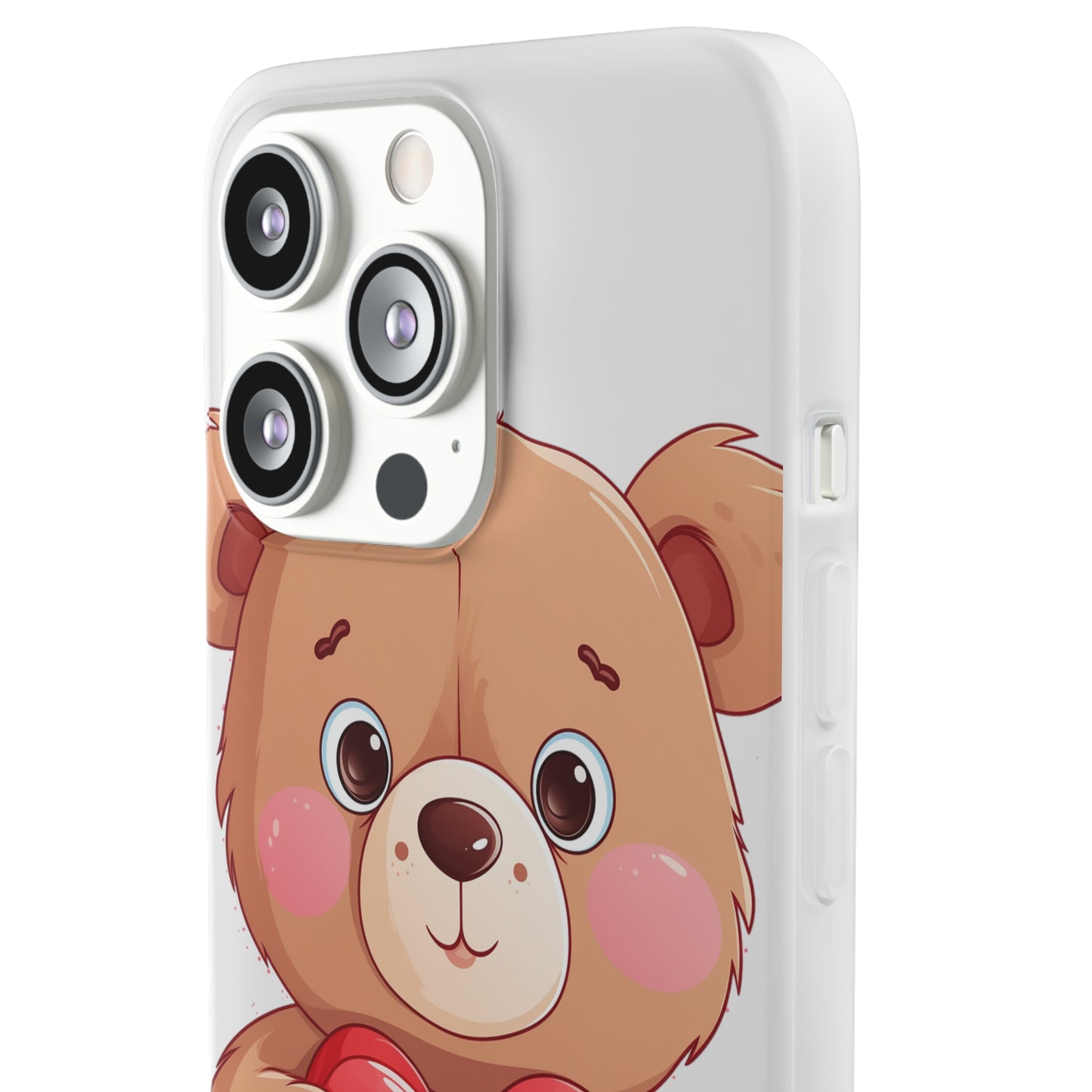 Teddy Bear Heart Phone Case - Flexi & Semi-Transparent - Valentine's Day