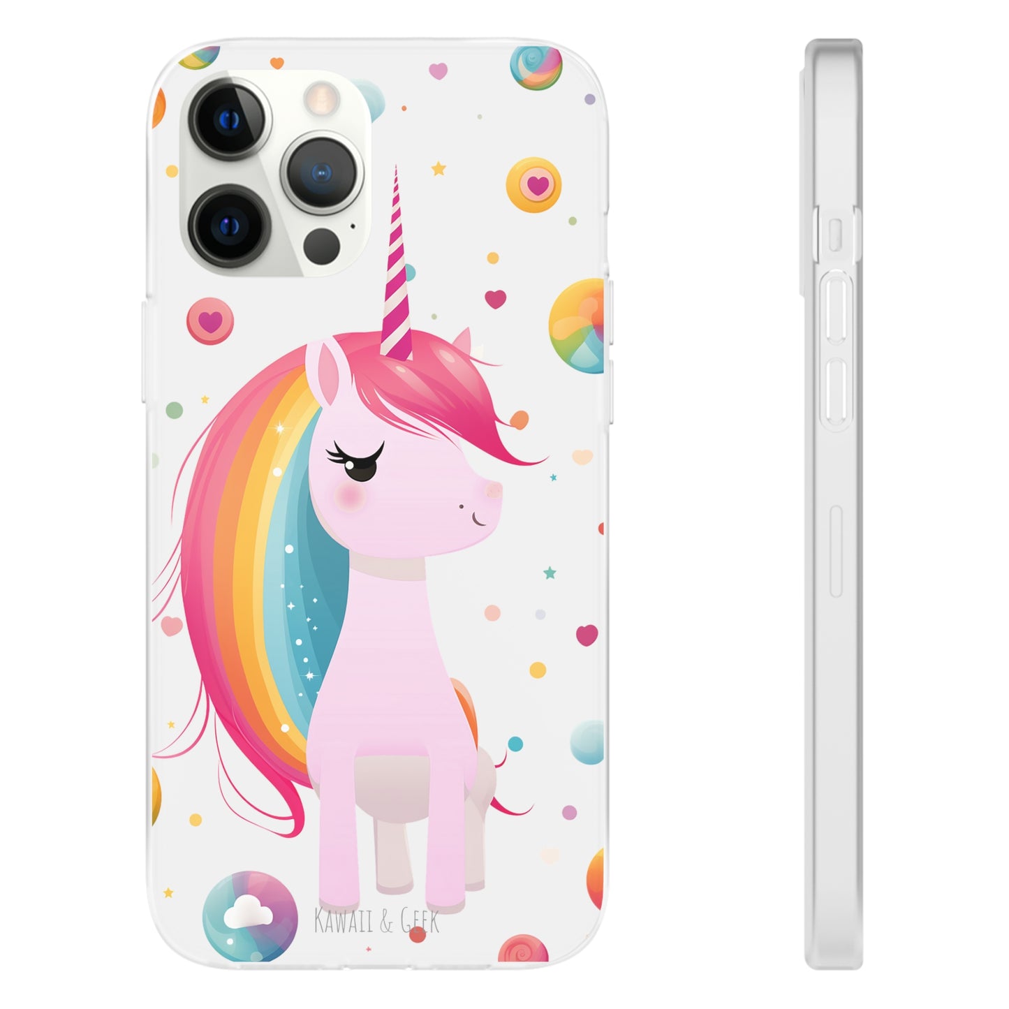 Kawaii Unicorn Flexi Transparent Phone Case