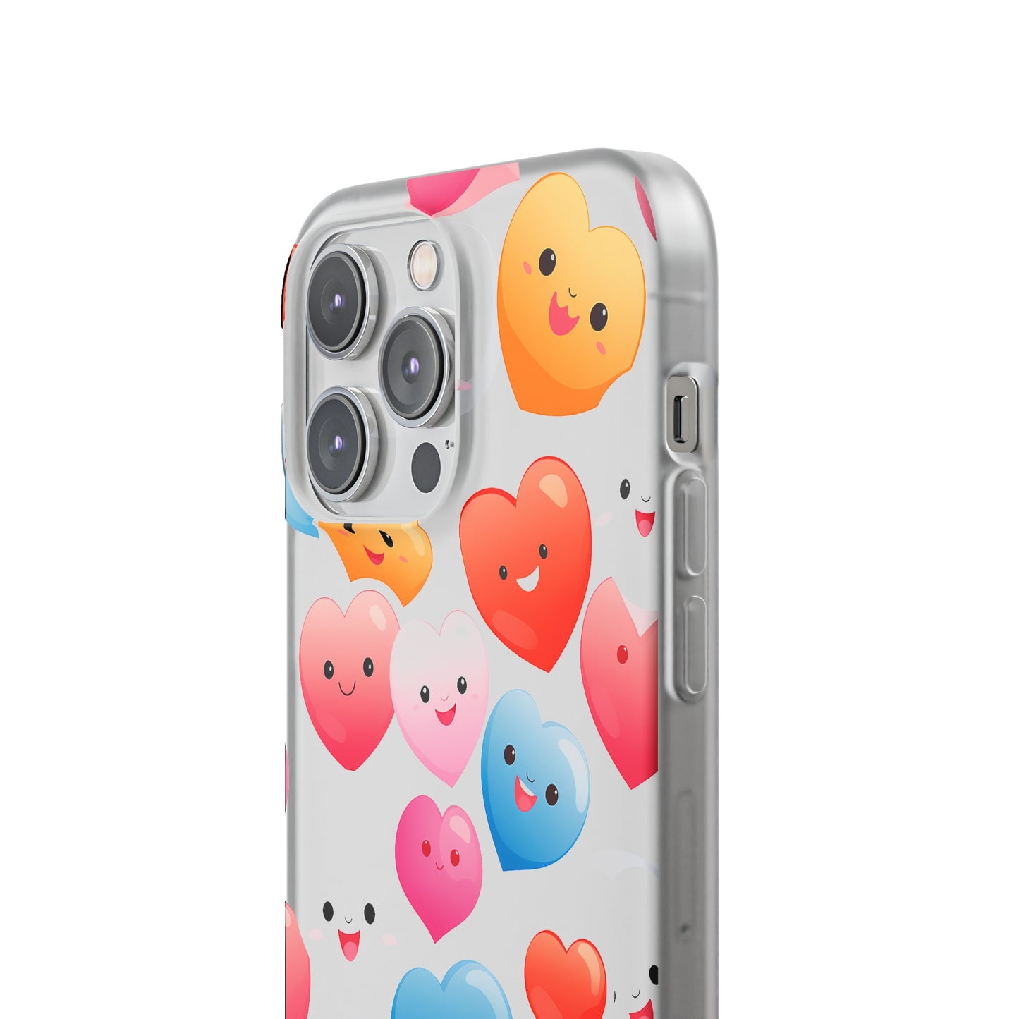 Kawaii Hearts Flexi Transparent Phone Case