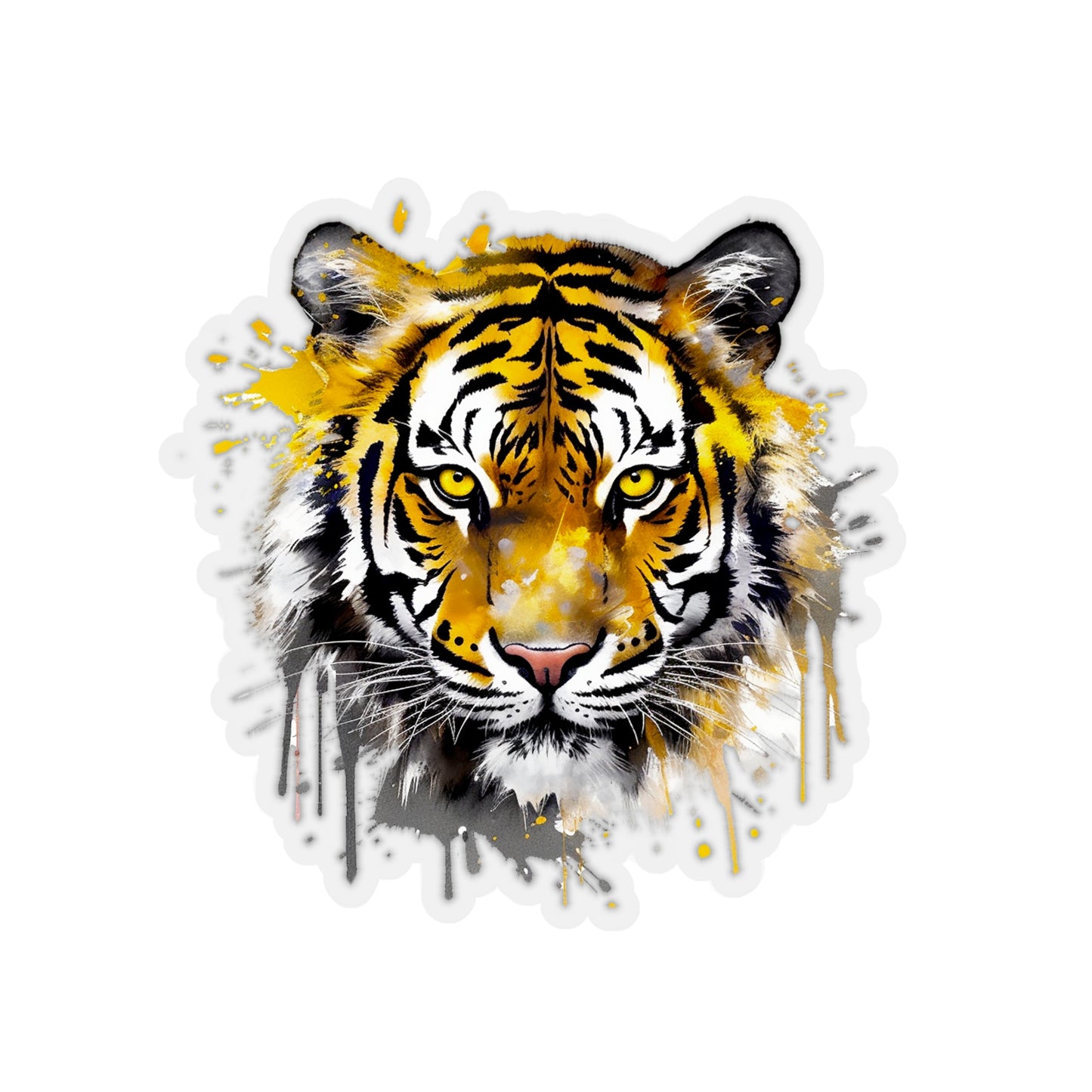 Tiger in Watercolor Style Sticker - Add a Touch of Wild Elegance to Your Tech