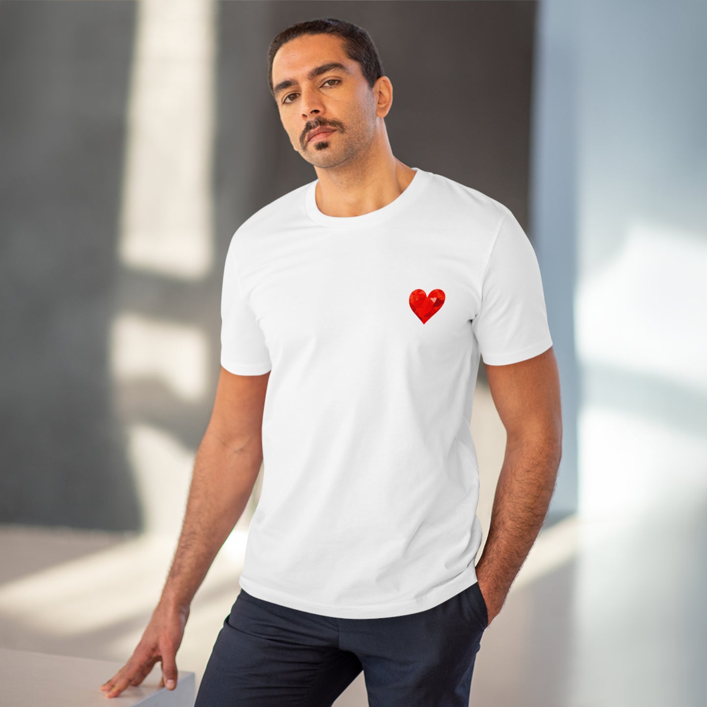 My Lifeline : Eco-Friendly T-Shirt with a Red Heart at the End of the Road