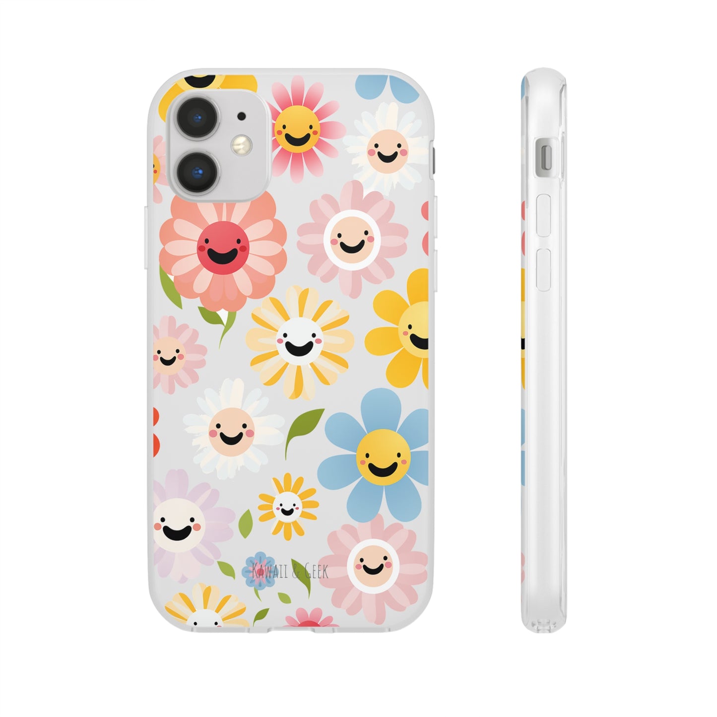 Kawaii Flowers Flexi Transparent Phone Case