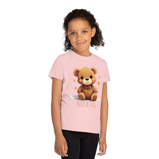 "Need a Hug?" Cute Teddy Eco-friendly Kids Tee