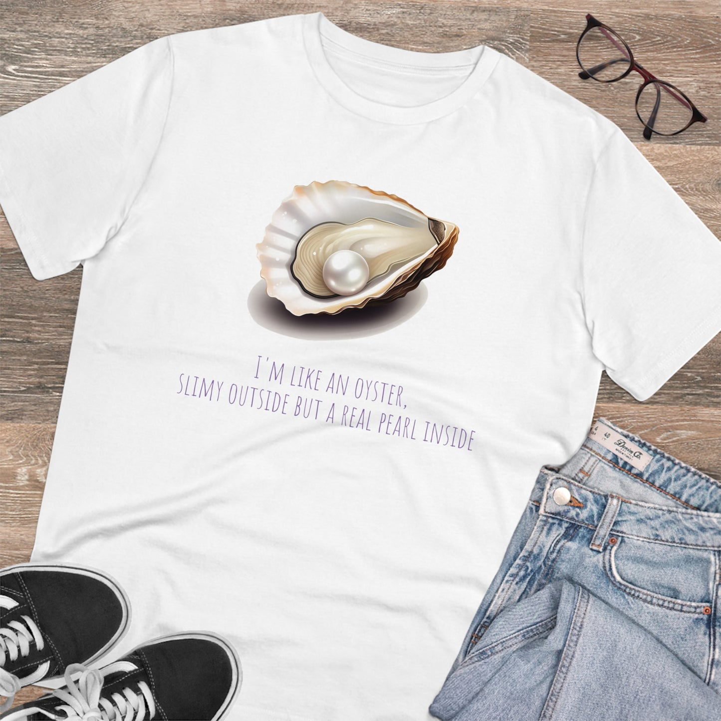 Eco-Friendly Pearl Oyster T-shirt: Celebrate Inner Beauty