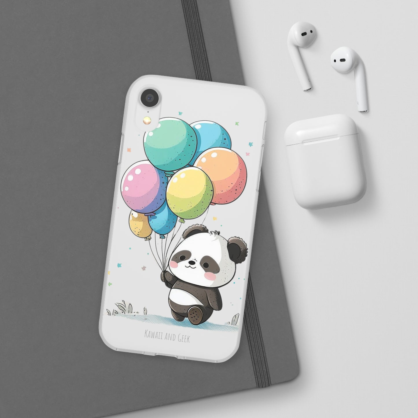 Cute Panda with Balloons flexi Smartphone Case - Add Some Adorable and Protective Style to Your Device