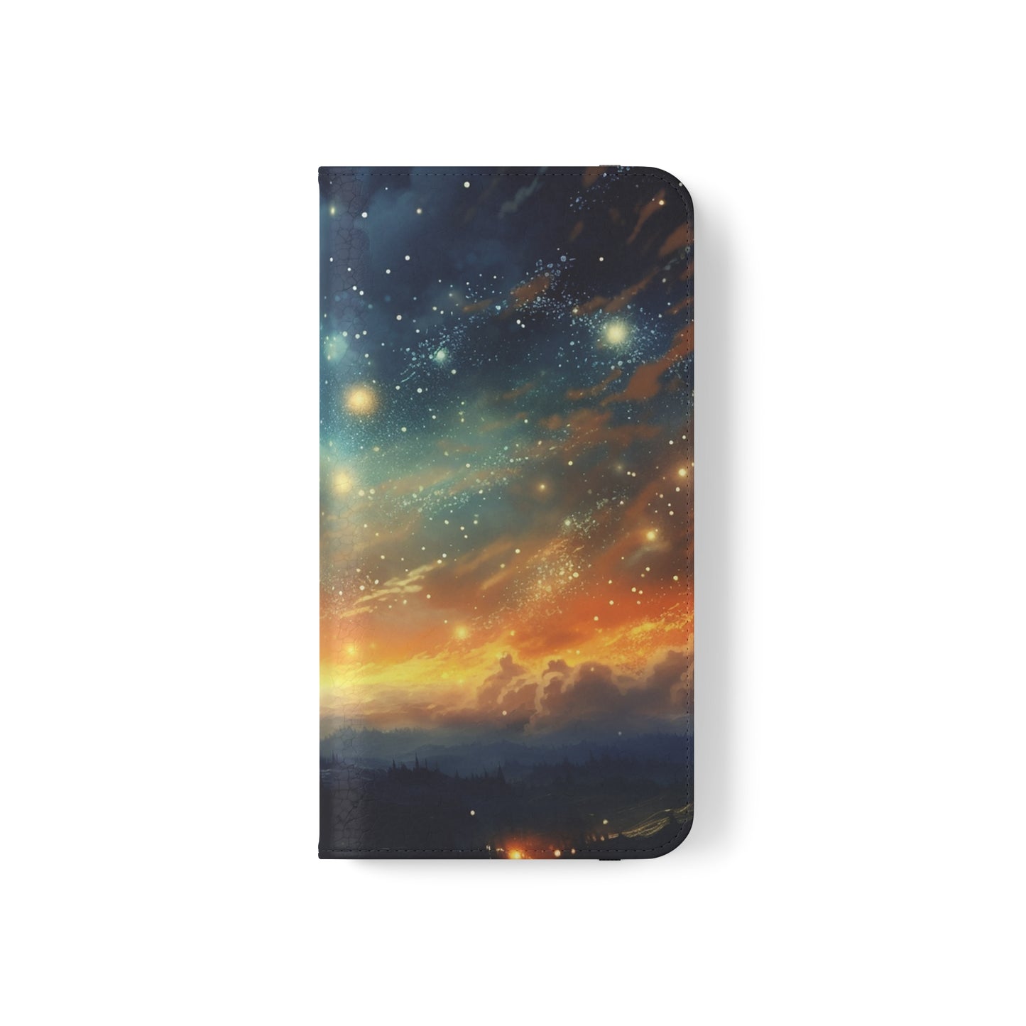 Wonderful Starry Night Flip Phone Case - Embrace the Beauty of the Night Sky