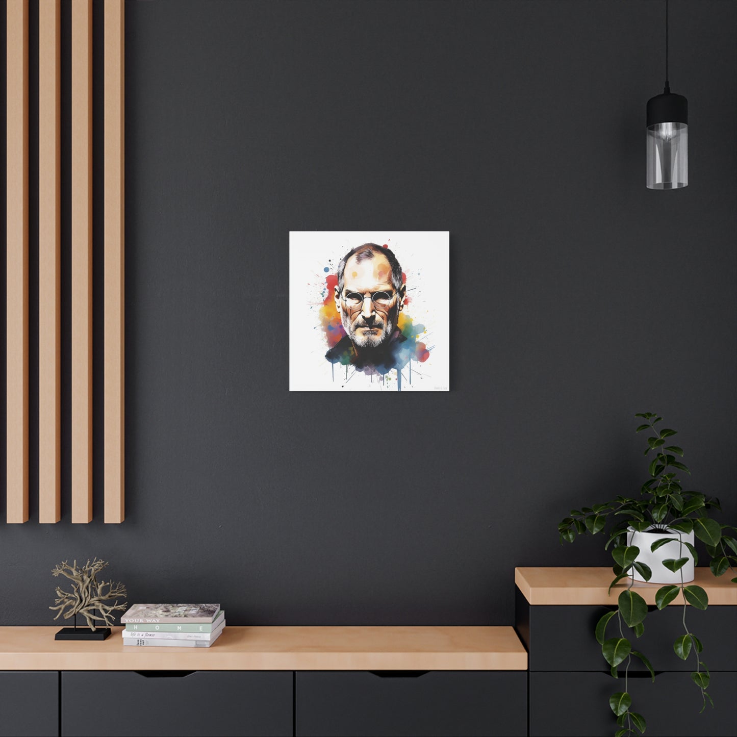 Steve Jobs Watercolor Mastery Cotton Canvas