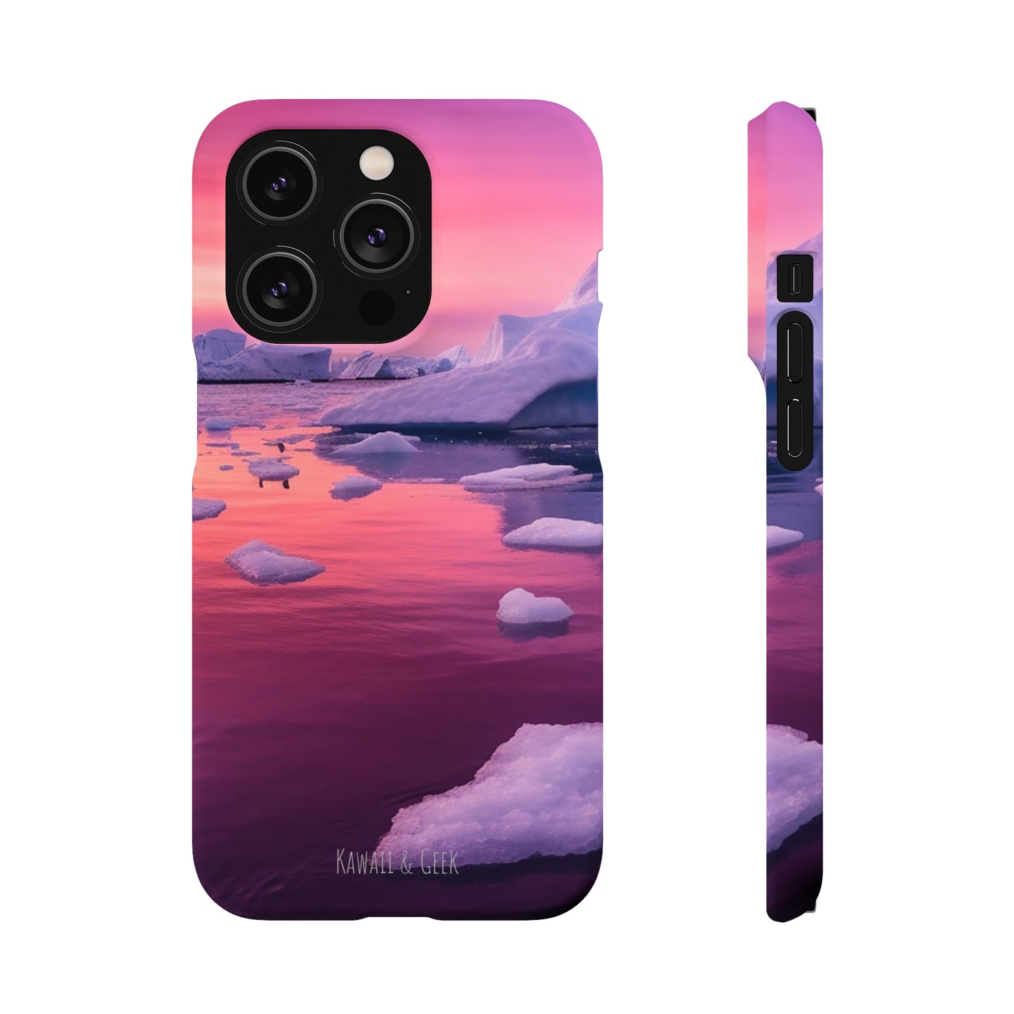 Pinky Arctic Landscape at Sunset Phone Case - Capture the Serenity of Nature on Your Device