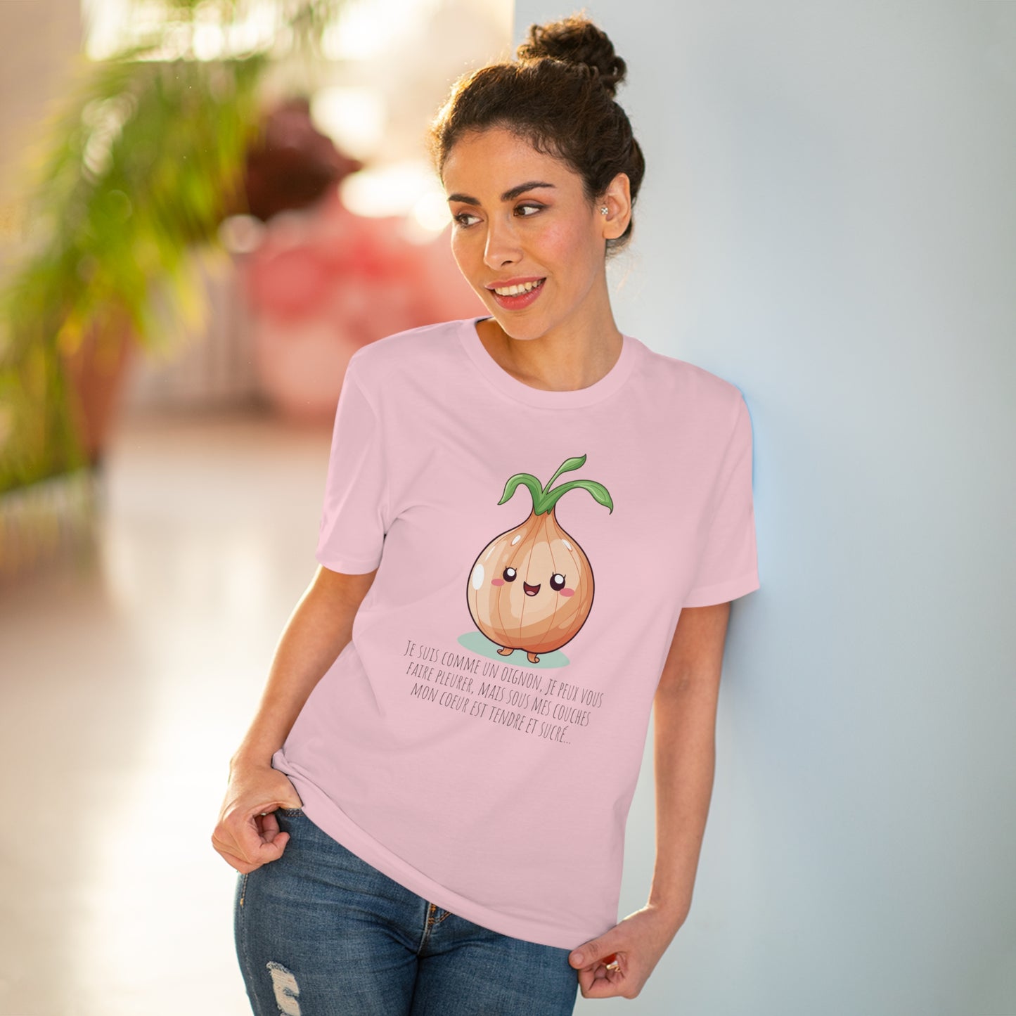 Sweet and Sassy Eco-Friendly Onion T-Shirt for Heartfelt Style - FRENCH