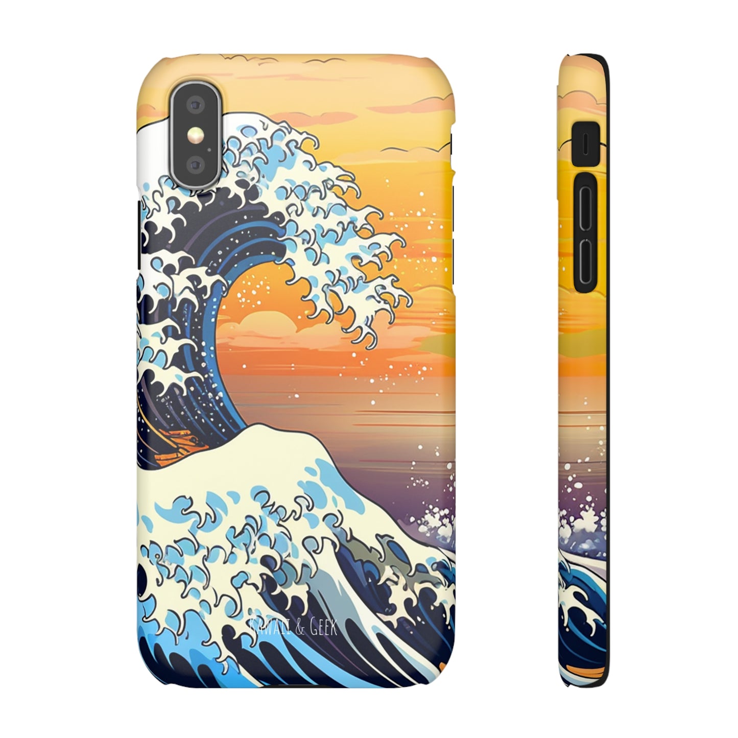 Sunset Big Wave Phone Case - Embrace the Majestic Hokusai Style in Your Hands