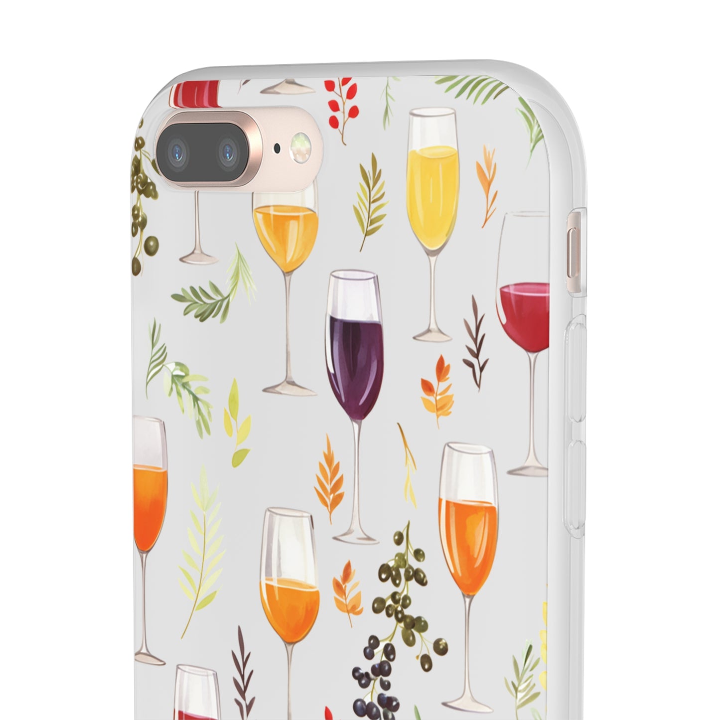 Elegant Wine Glasses Transparent Flexi Phone Case