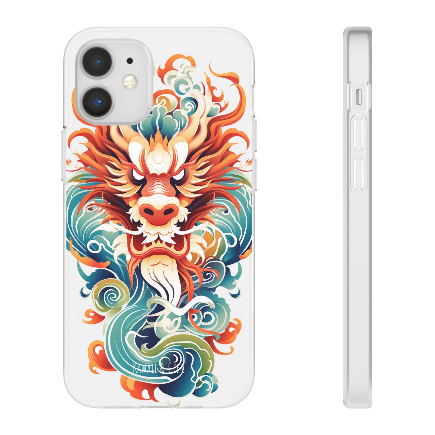 Chinese Ink Dragon Flexi Transparent Phone Case