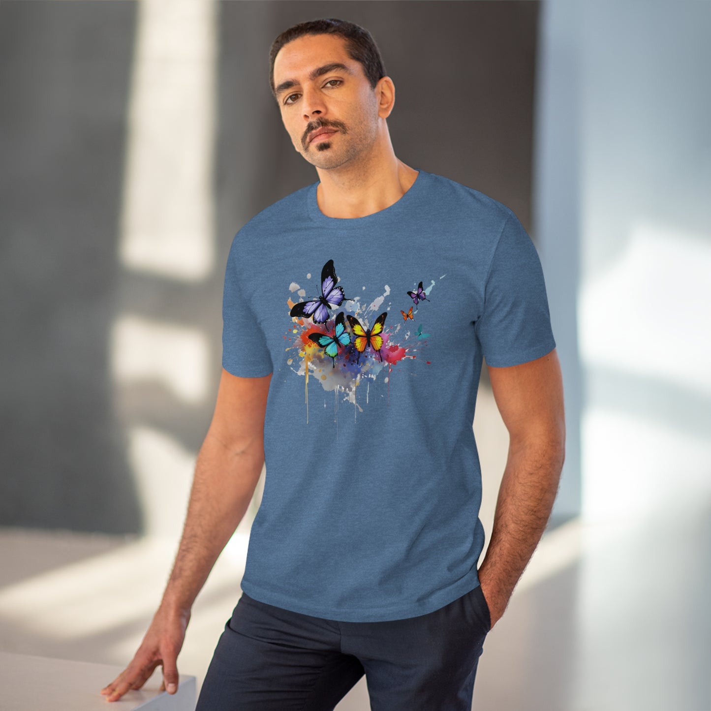 Butterflies Eco-Friendly T-Shirt - Embrace Nature's Vibrant Beauty in Watercolor Style