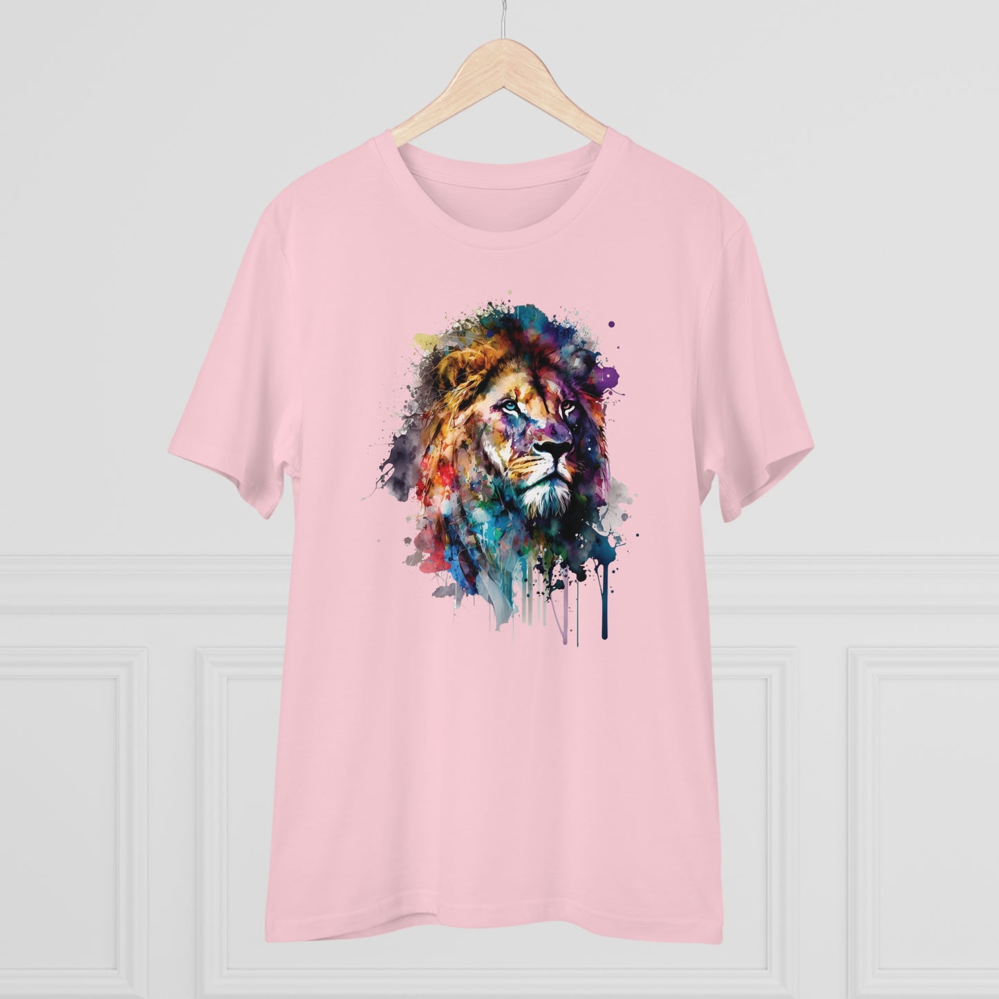 Majestic Lion T-Shirt in Watercolor Style - Unisex and Eco-Friendly Fashion Statement