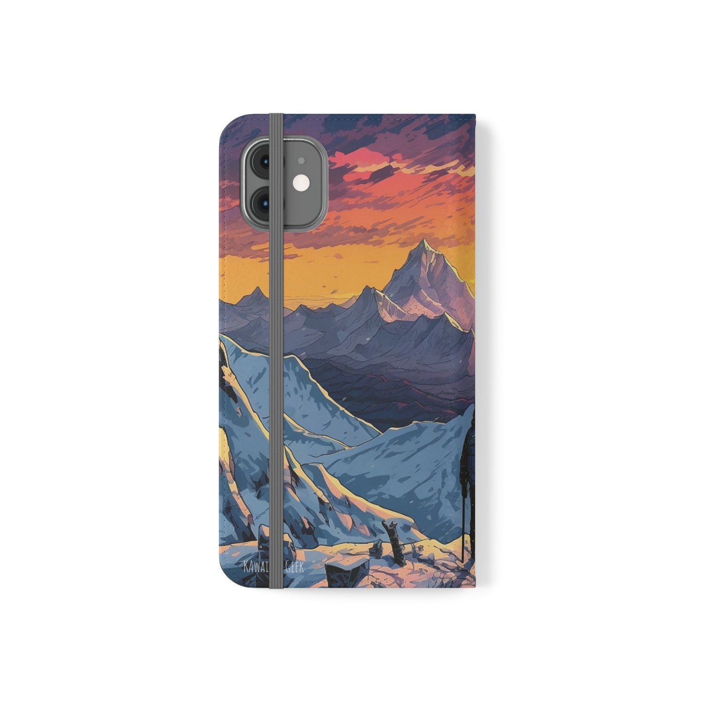 Snowy Mountain Landscape Sunset Flip Phone Case - Embrace the Beauty of Nature on Your Device