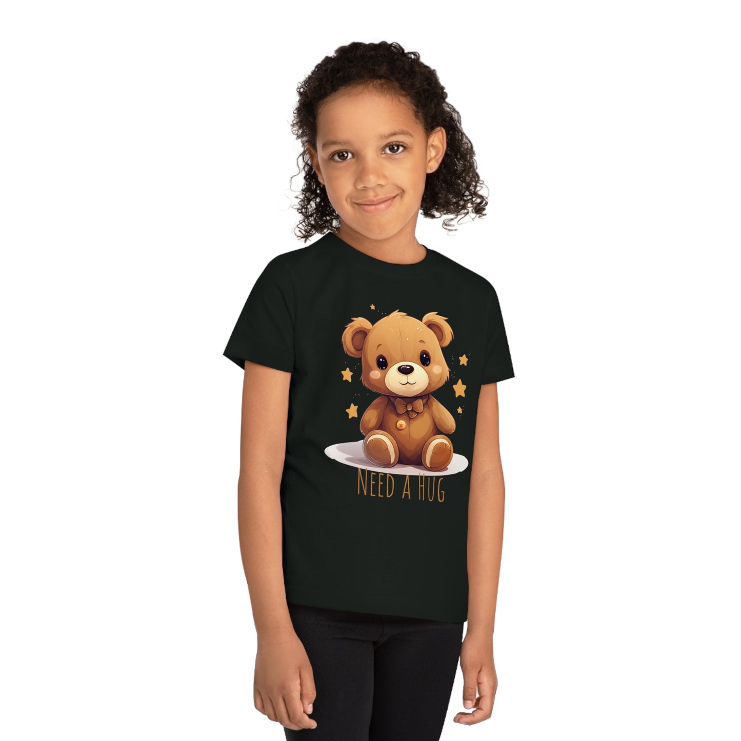 "Need a Hug?" Cute Teddy Eco-friendly Kids Tee