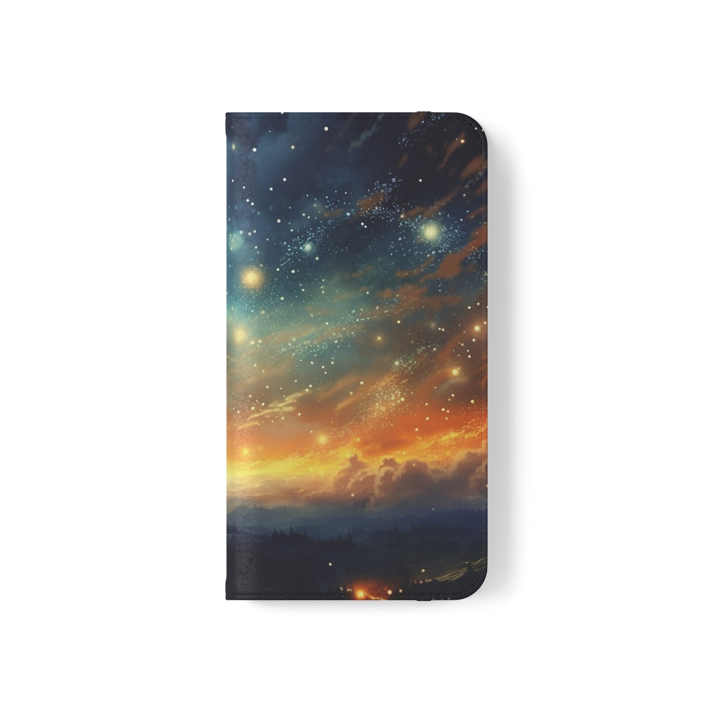 Wonderful Starry Night Flip Phone Case - Embrace the Beauty of the Night Sky