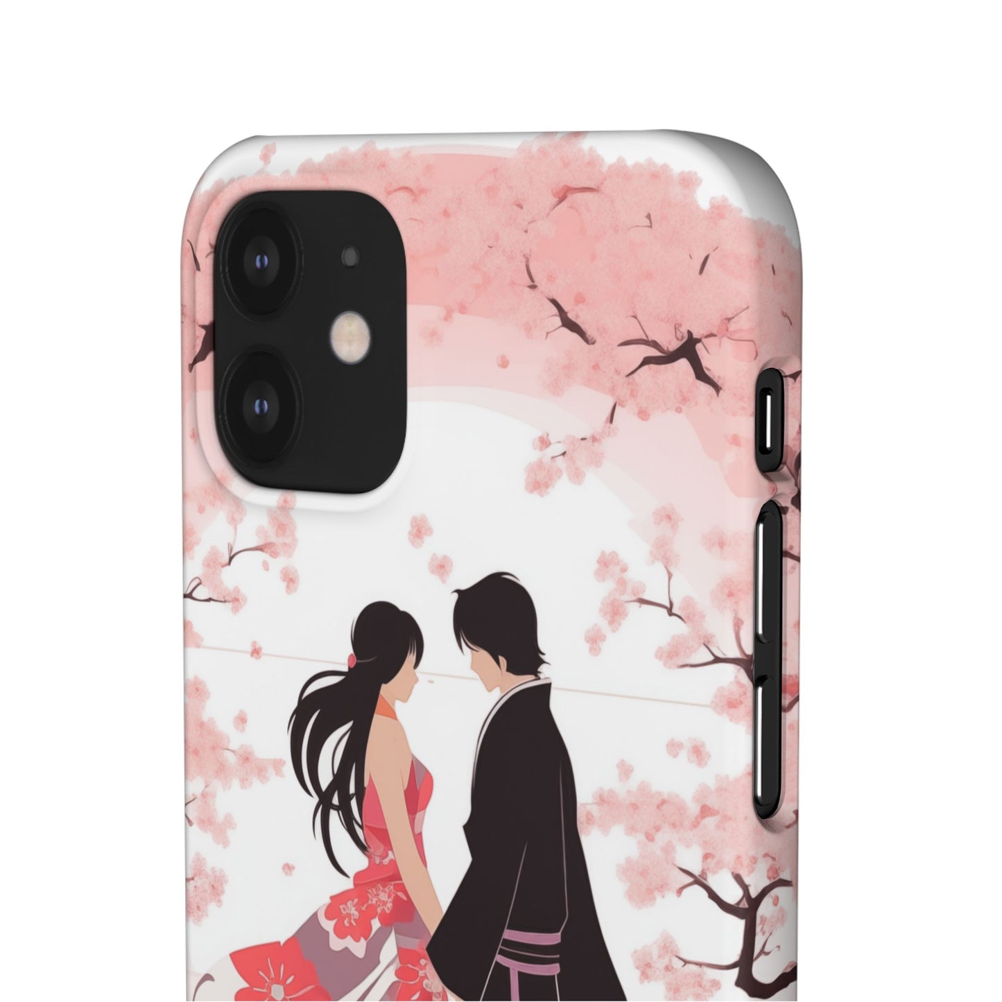 Japanese Blossom Love Premium Phone Case - Valentine's Cherry Tree Design