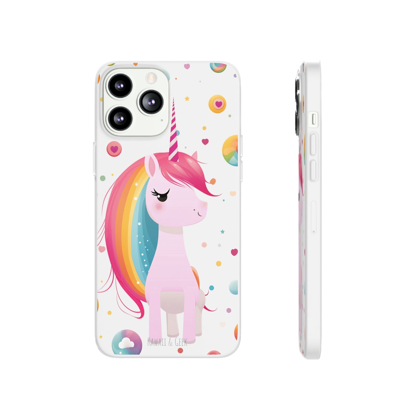 Kawaii Unicorn Flexi Transparent Phone Case