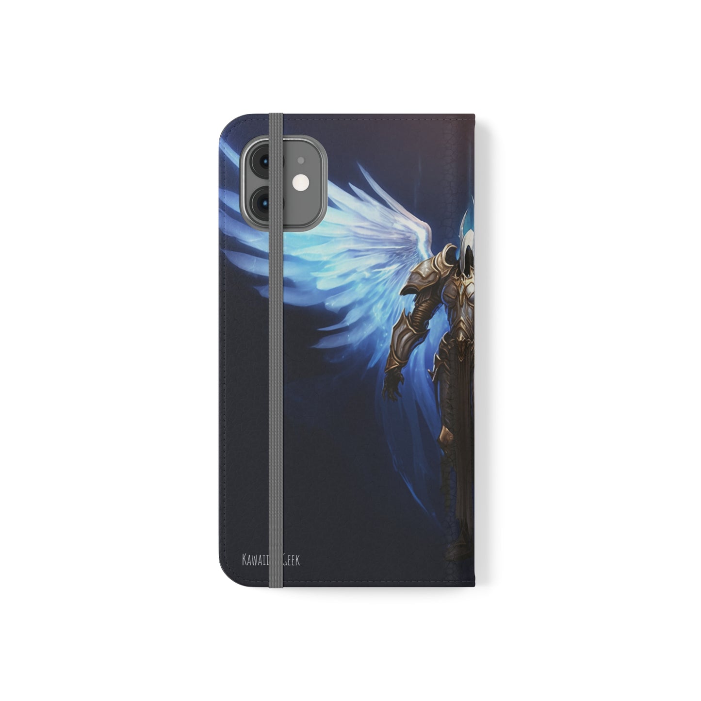 Archangel Flip Phone Case: Ethereal Wings & Sword Design