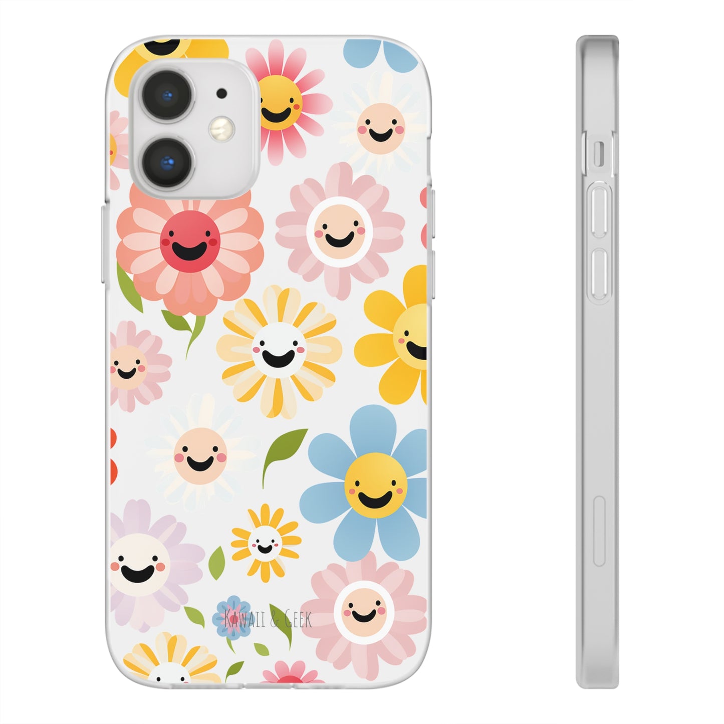 Kawaii Flowers Flexi Transparent Phone Case