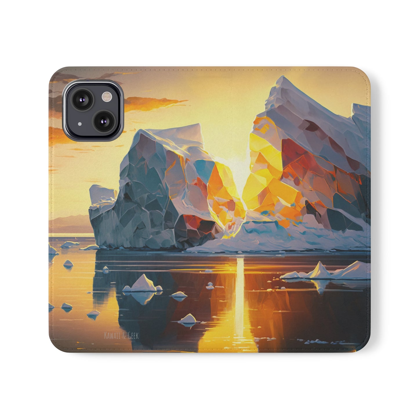 Arctic Landscape and Iceberg at Sunset Flip Phone Case - Capture the Serenity of Nature on Your Device