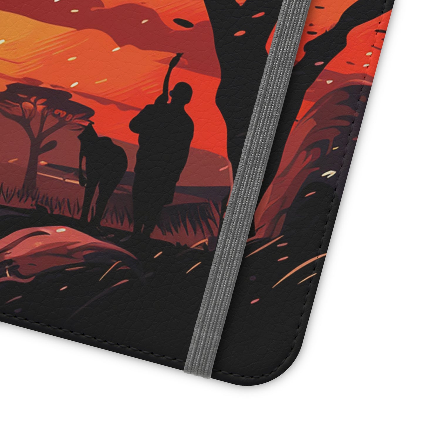 African Landscape Sunset Flip Phone Case - Capture the Serenity of the Savanna on Your Device