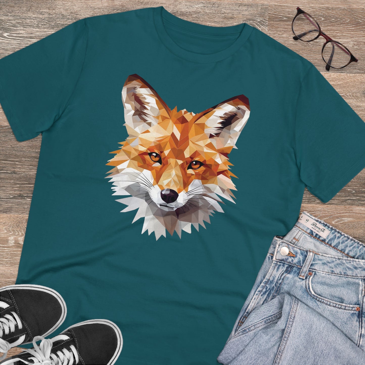 Fox Polygonal T-Shirt - Embrace Sly Charm