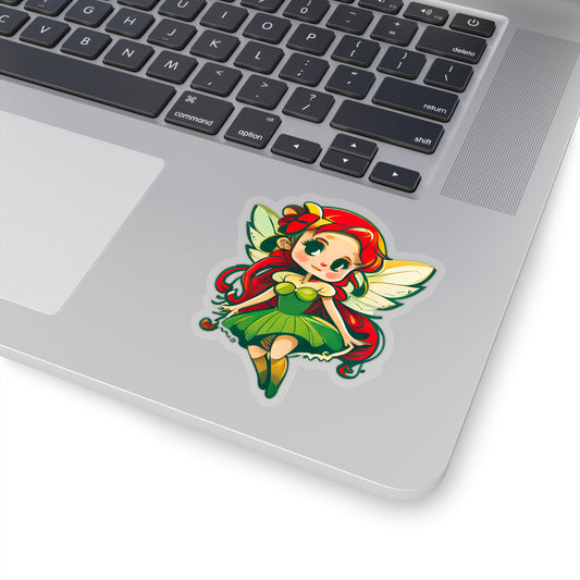 Kawaii Green Fairy Sticker - Add Some Cute and Magical Style to Your Tech