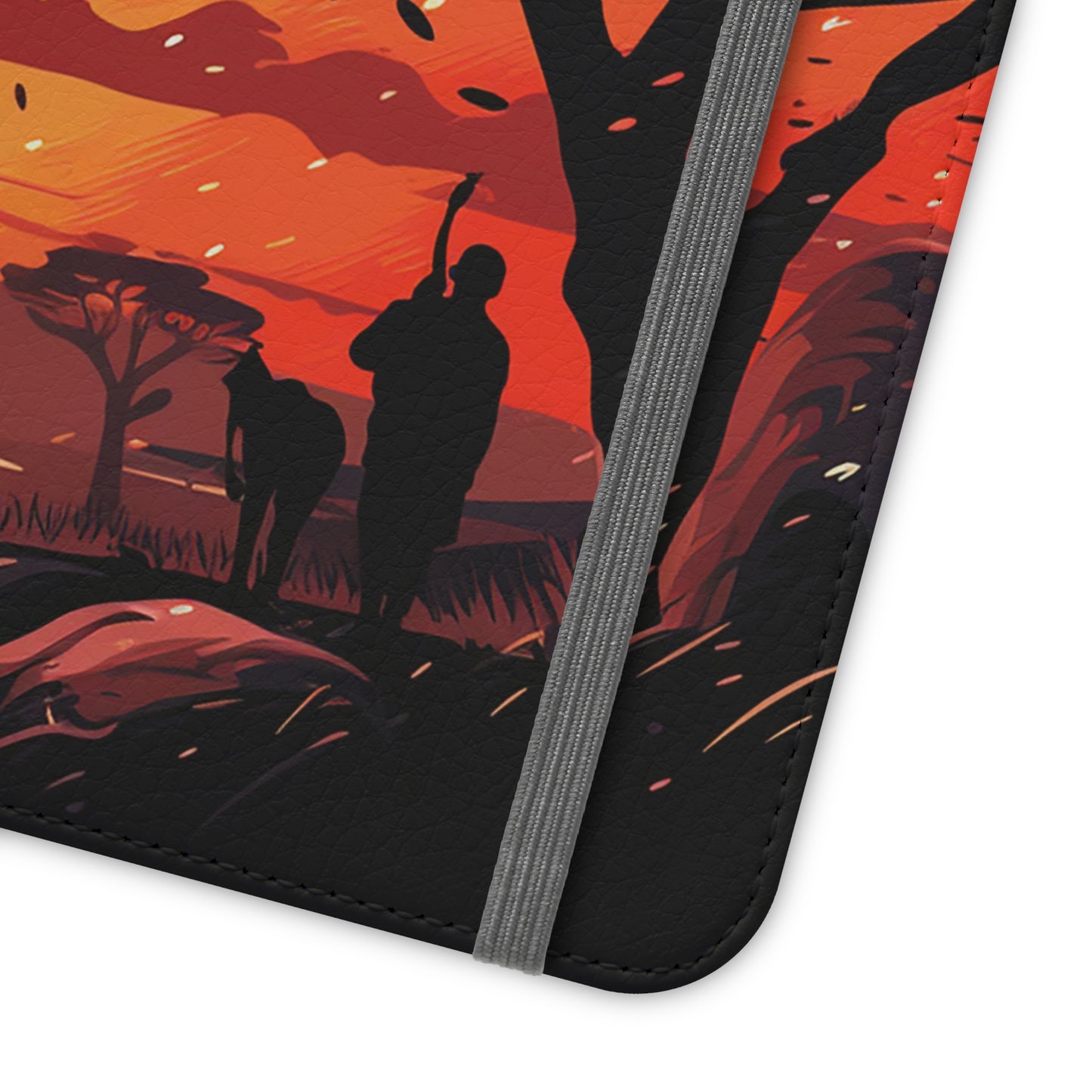 African Landscape Sunset Flip Phone Case - Capture the Serenity of the Savanna on Your Device