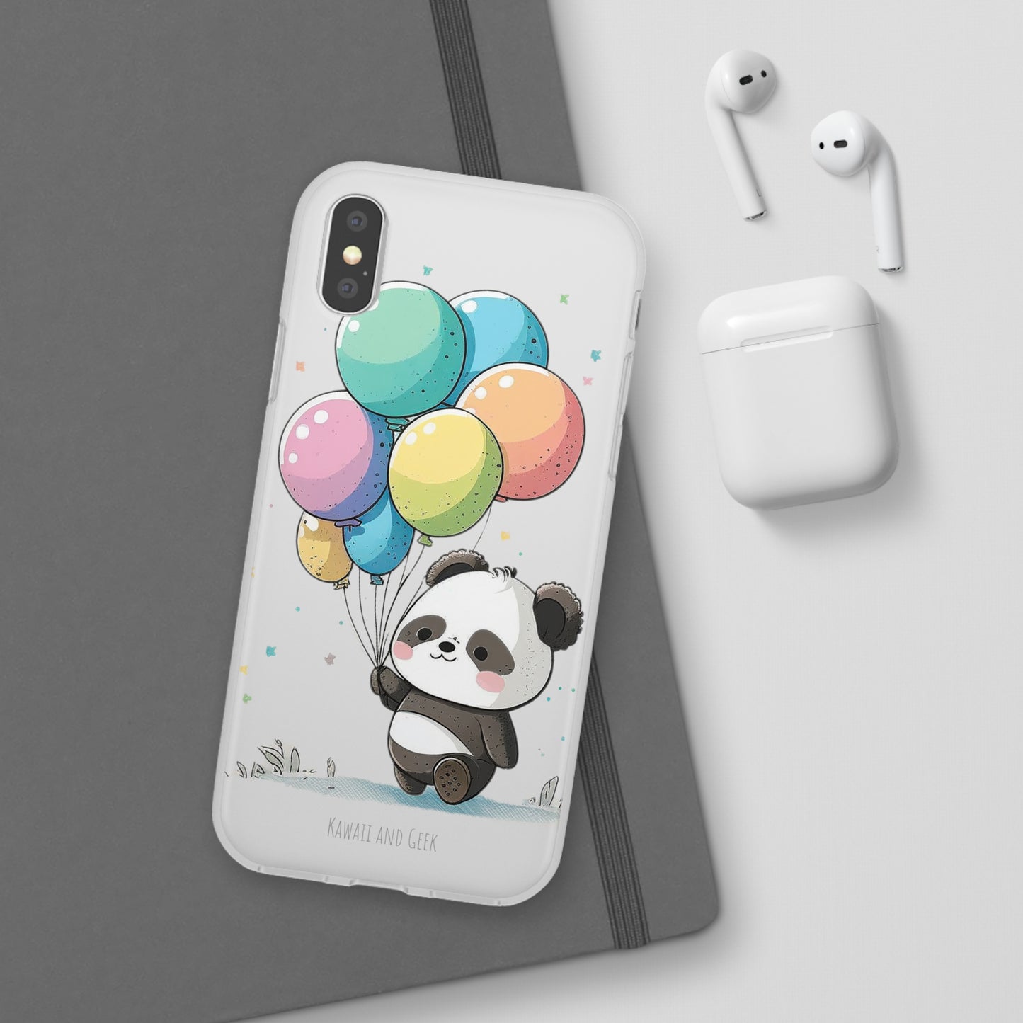 Cute Panda with Balloons flexi Smartphone Case - Add Some Adorable and Protective Style to Your Device