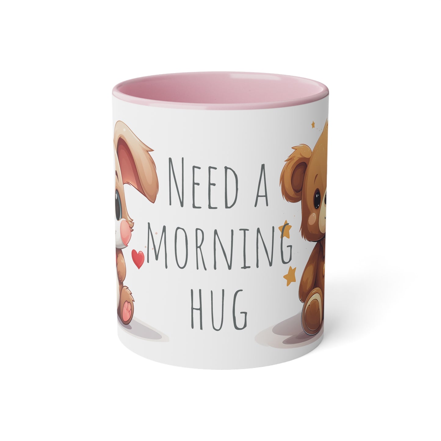 11oz Bi-Color Mug: "Morning Hug" Teddy Duo - EU