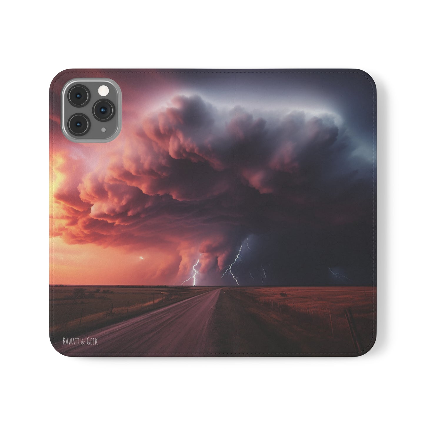 Super Cell Tornado Lightning Flip Phone Case