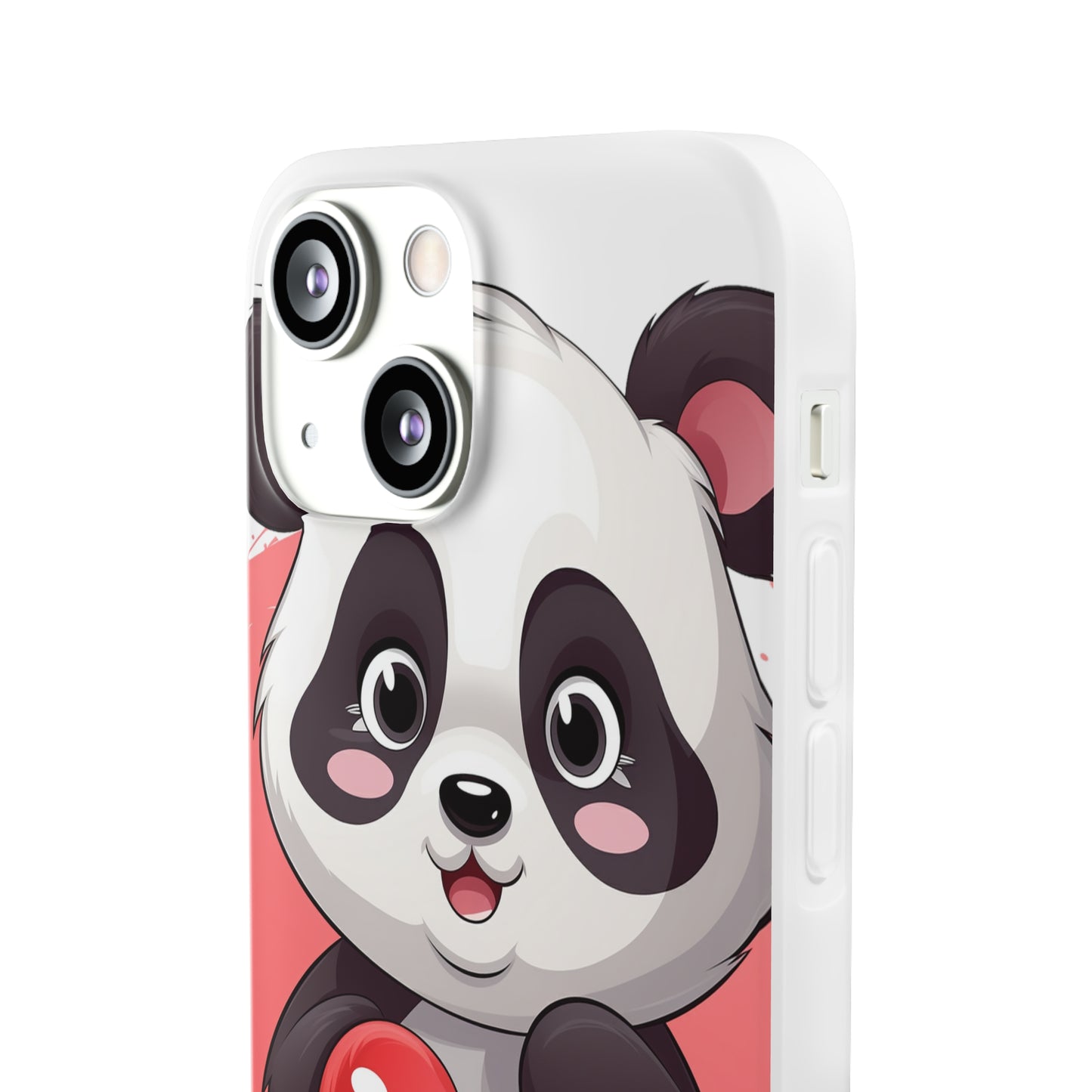 Valentine's Panda Heart Phone Case - Flexi & Semi-Transparent