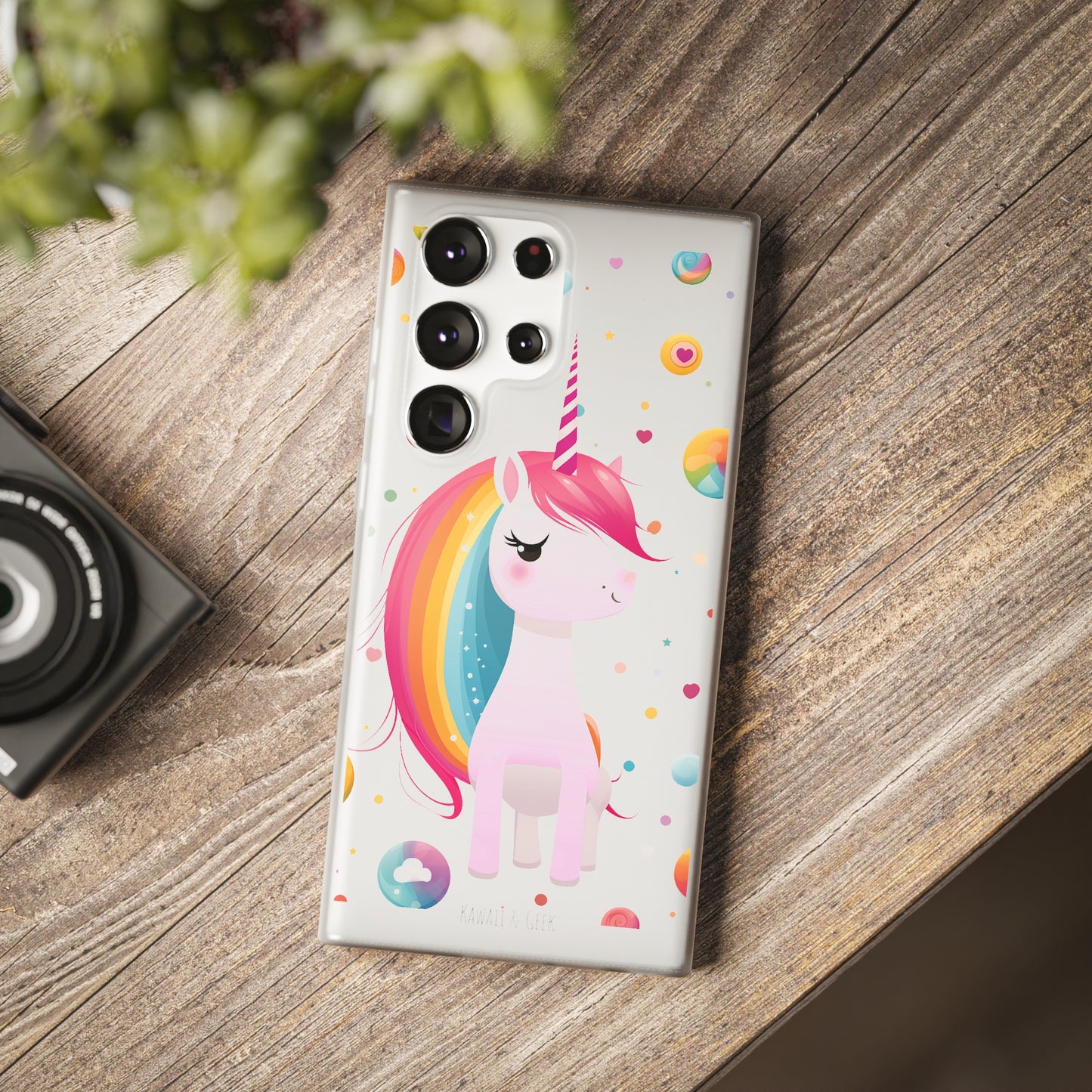 Kawaii Unicorn Flexi Transparent Phone Case