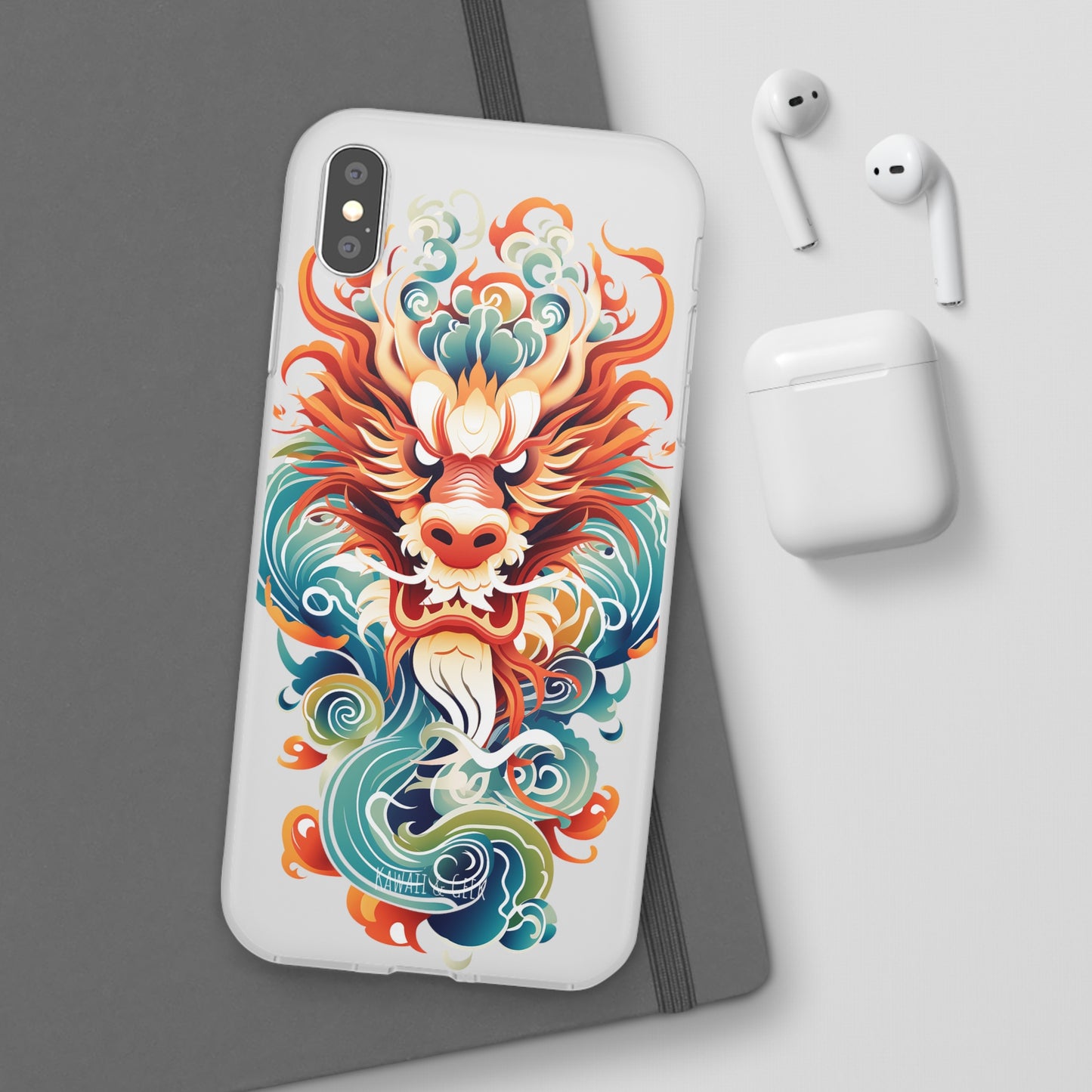 Chinese Ink Dragon Flexi Transparent Phone Case