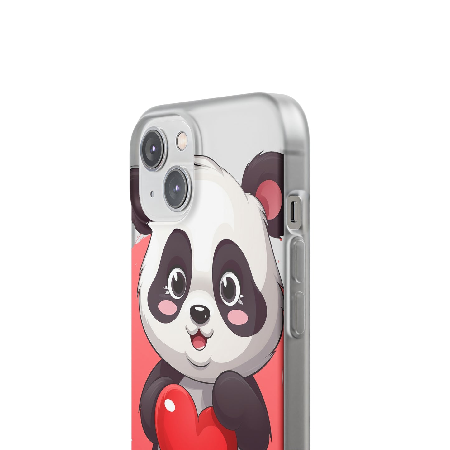 Valentine's Panda Heart Phone Case - Flexi & Semi-Transparent