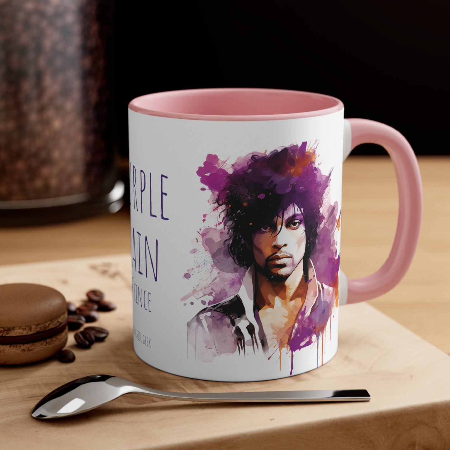 Prince Purple Rain Mug Watercolor Style - Musical Majesty in Every Sip